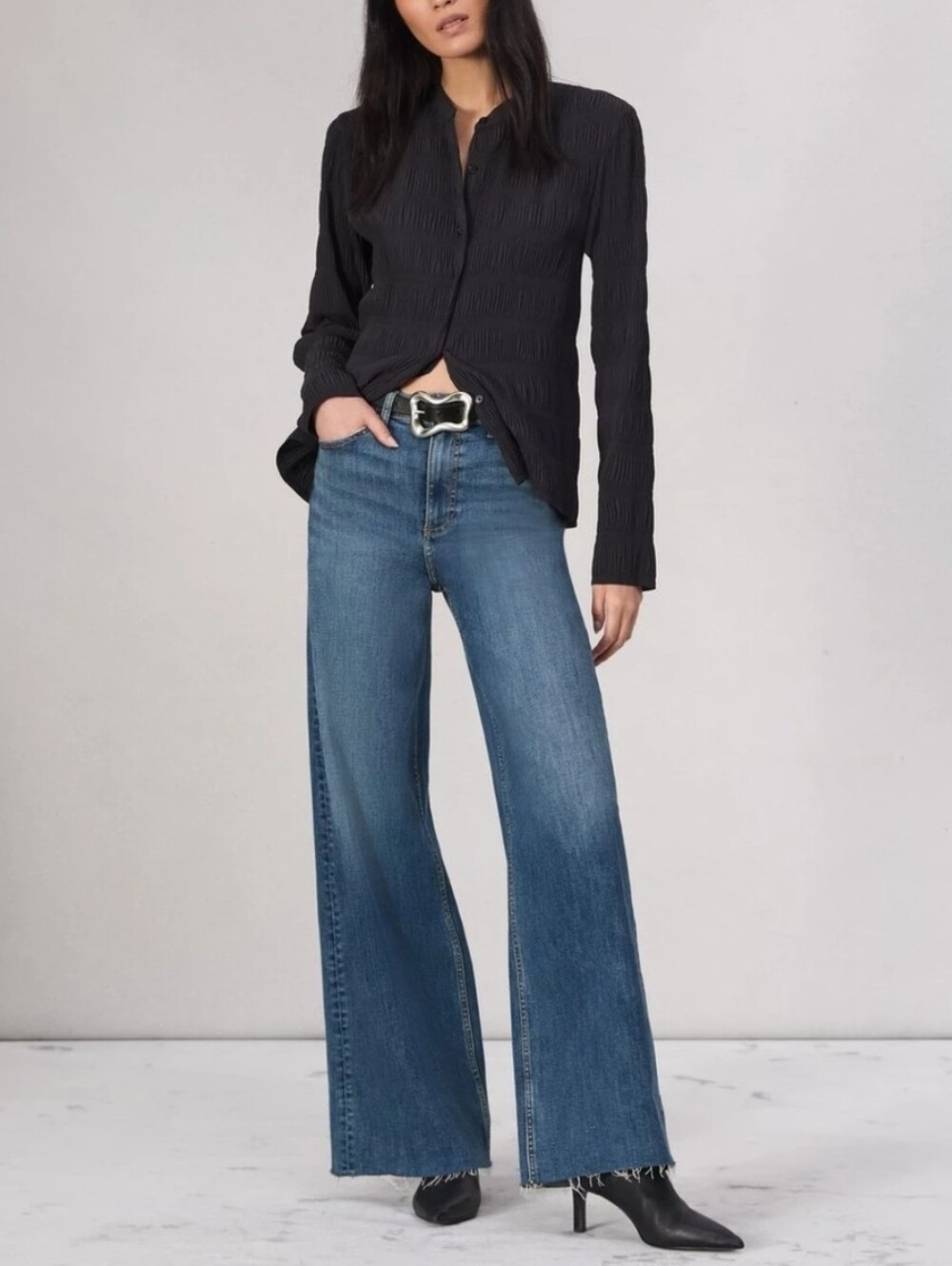 Rag & Bone Flexi Sofie Wide Leg High Rise Jeans Size 29 NWT $278 Willow